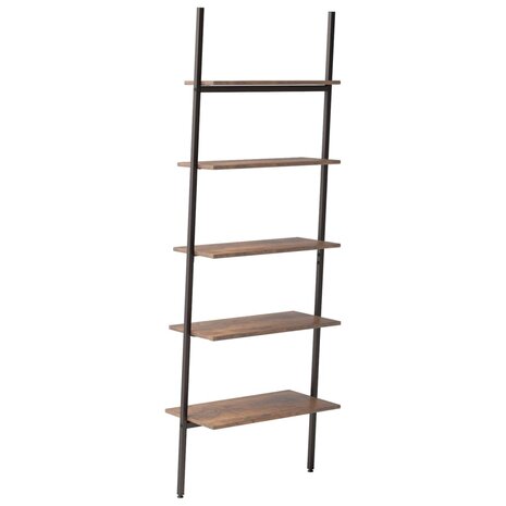 Ladderrek met 5 schappen 64x34x185,5 cm donkerbruin en zwart 5