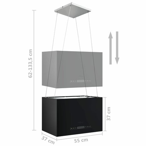 Afzuigkap hangend met aanraaksensor LCD 55 cm staal 8