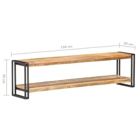 Tv-meubel 150x30x40 cm ruw mangohout 5