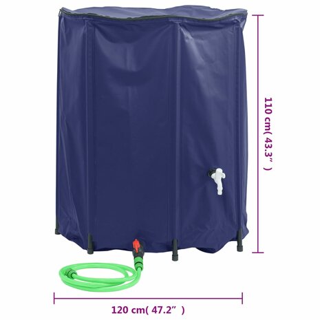 Watertank met kraan opvouwbaar 1250 L PVC 9