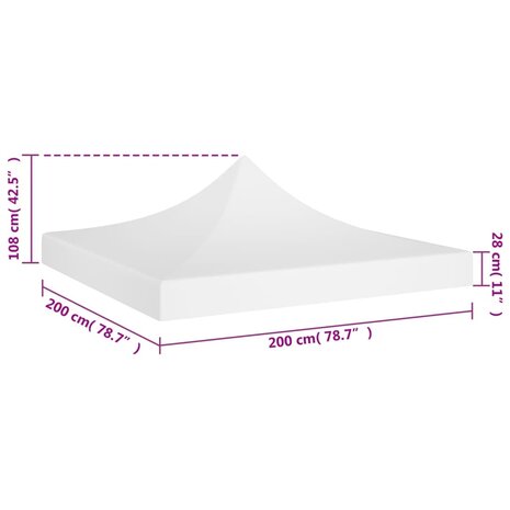 Partytentdak 270 g/m² 2x2 m wit  5