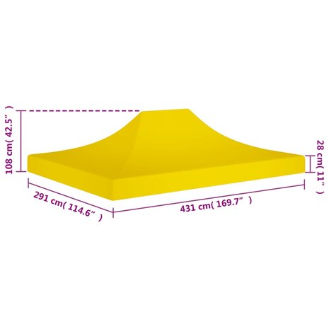 Partytentdak 270 g/m² 4,5x3 m geel 6