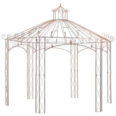 Tuinpaviljoen 4 m ijzer antiekbruin  1