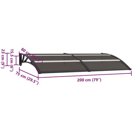 Deurluifel 200x100 cm PC zwart 6