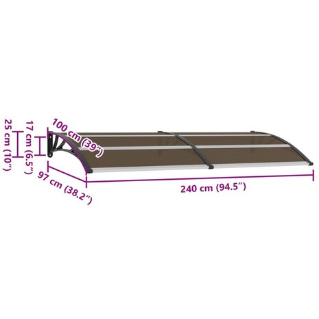 Deurluifel 240x100 cm PC zwart 6