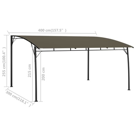 Zonneluifel 4x3x2,55 m taupe 6