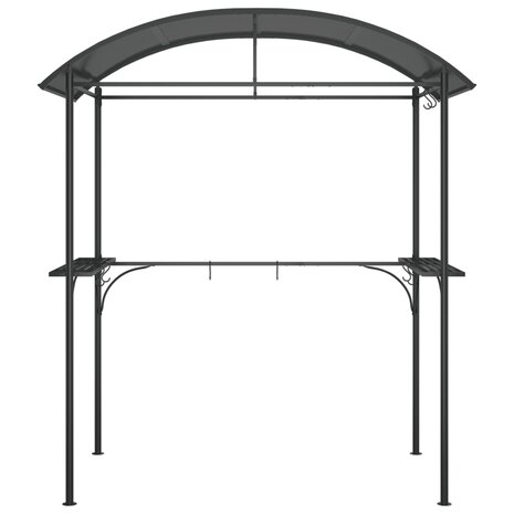 Barbecuepaviljoen met zijplanken 220x115x230 cm staal antraciet 3