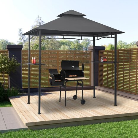 Barbecue paviljoen 240x150x255 cm staal antraciet 1