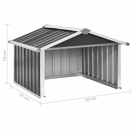 Overkapping voor robotmaaier 92x97x63 cm staal antracietkleurig 9