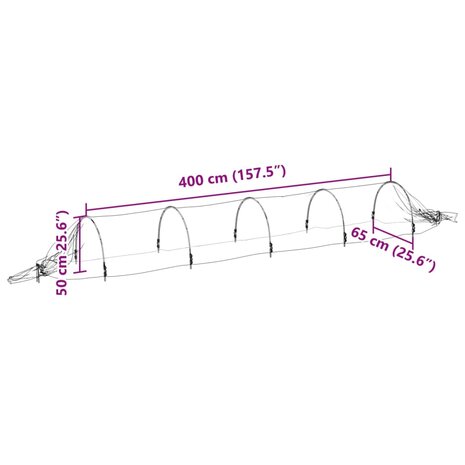 Kweektunnels 3 st 1,5x5 m glasvezel en polypropeen 10