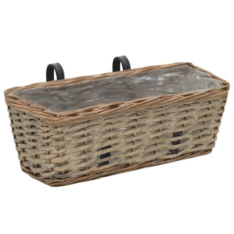 Balkonbakken 2 st 40 cm wicker met PE-voering 2