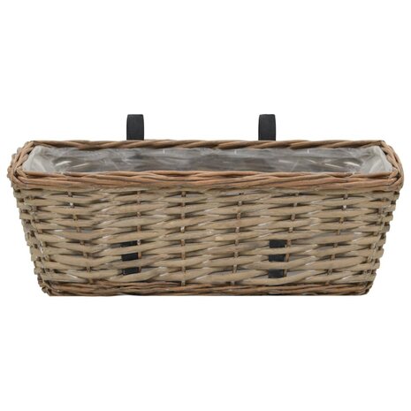 Balkonbakken 2 st 40 cm wicker met PE-voering 3