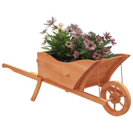 Plantenbak kruiwagen 128x45,5x43 cm massief vurenhout 3