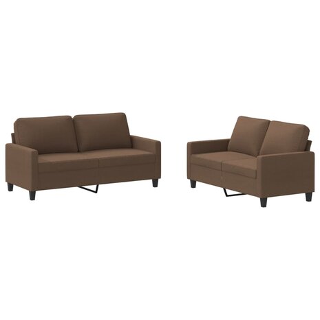 2-delige Loungeset met kussens stof bruin 2