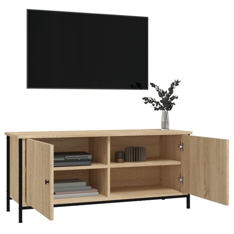 Tv-meubel 102x35x45 cm bewerkt hout sonoma eikenkleurig 4