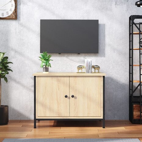 Tv-meubel met deuren 60x35x45 cm bewerkt hout sonoma eikenkleur 1