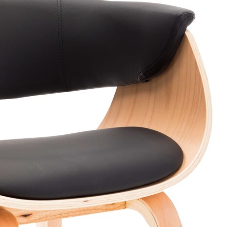 Eetkamerstoelen 4 st gebogen hout en kunstleer zwart 7