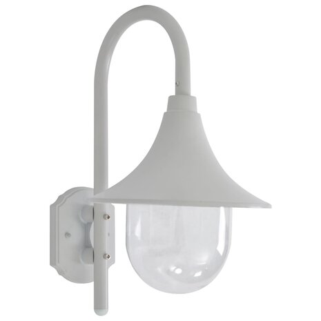 Tuin wandlamp E27 42 cm aluminium wit 1