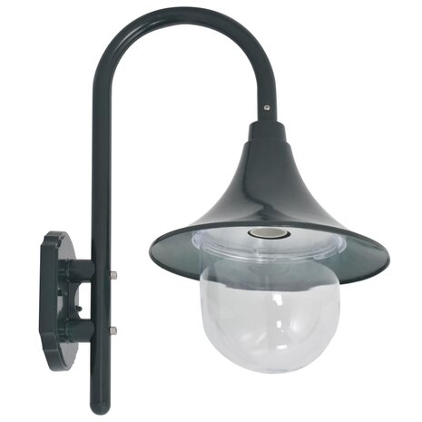 Tuin wandlamp E27 42 cm aluminium donkergroen 2