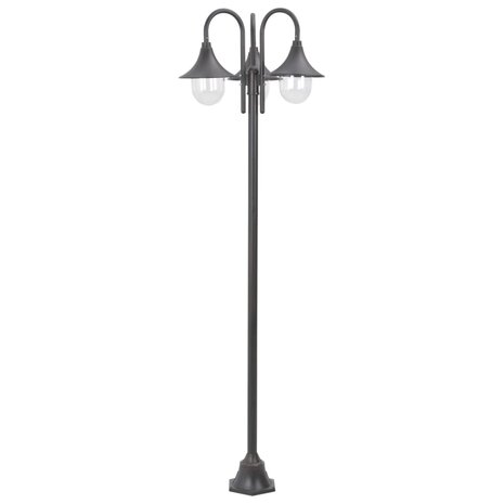 Paalverlichting tuin E27 220 cm aluminium brons 3-delig 2