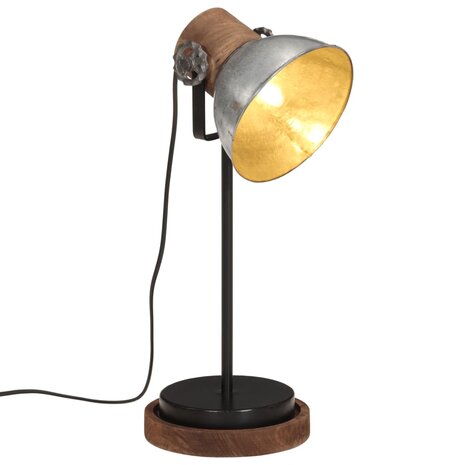 Bureaulamp 25 W E27 17x17x50 cm vintage zilverkleurig 1