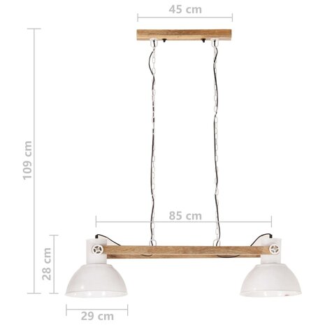 Hanglamp industrieel 25 W E27 109 cm wit 11