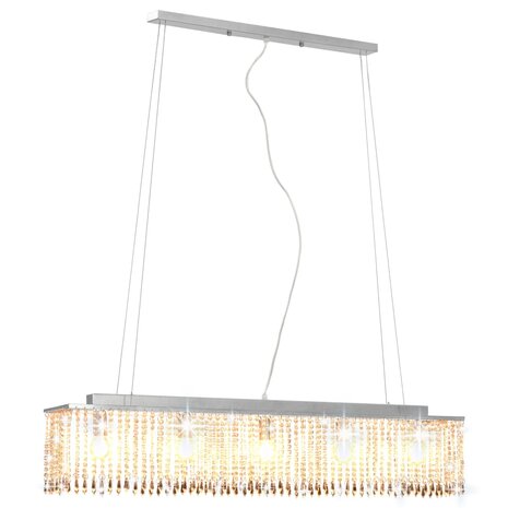 Plafondlamp met kristallen kralen 104 cm zilverkleurig  2