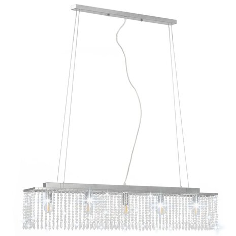 Plafondlamp met kristallen kralen 104 cm zilverkleurig  3