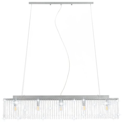 Plafondlamp met kristallen kralen 104 cm zilverkleurig  5