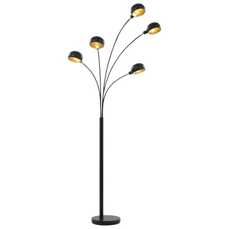 Lamp staand 5xE14 200 cm zwart en goud 2