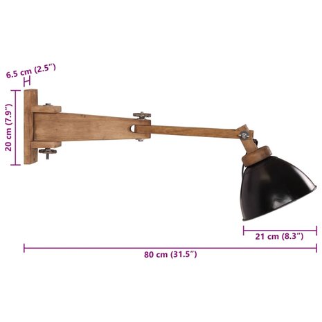 Wandlamp 25 W E27 zwart 10