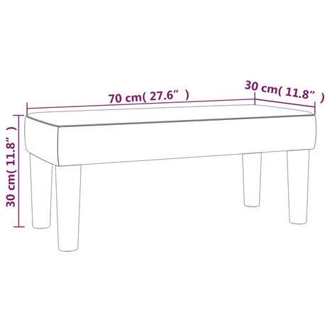 Bankje 70x30x30 cm stof crèmekleurig 7