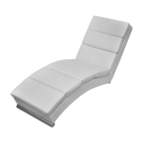 Chaise longue kunstleer wit 1