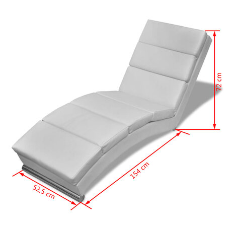 Chaise longue kunstleer wit 5