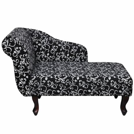 Chaise longue stof zwart en wit 2