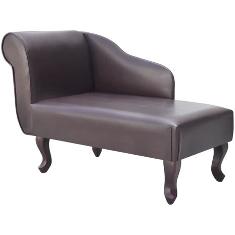 Chaise longue kunstleer bruin 1