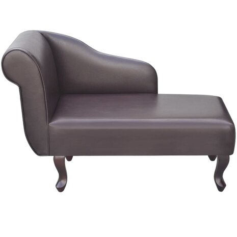 Chaise longue kunstleer bruin 2