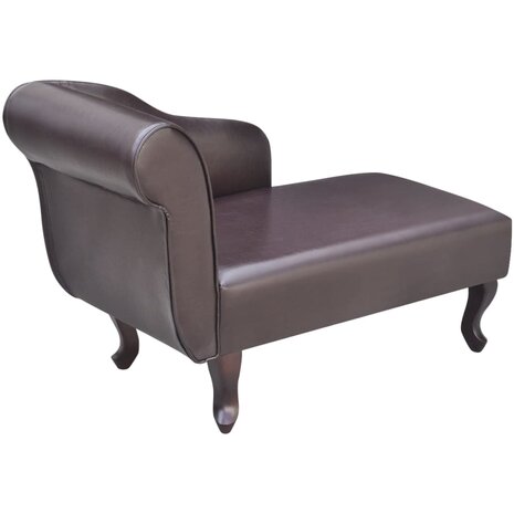 Chaise longue kunstleer bruin 3