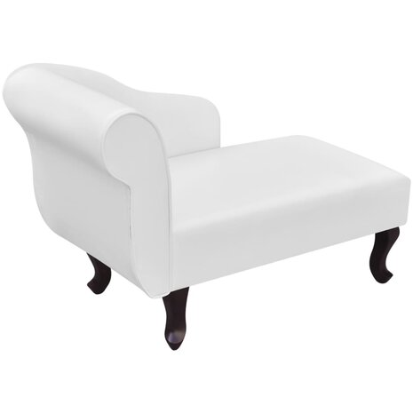 Chaise longue kunstleer wit 3