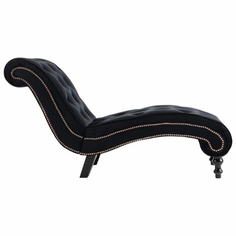 Chaise longue fluweel zwart 4