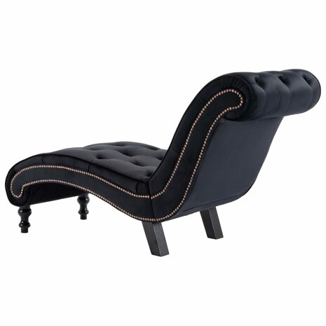 Chaise longue fluweel zwart 5