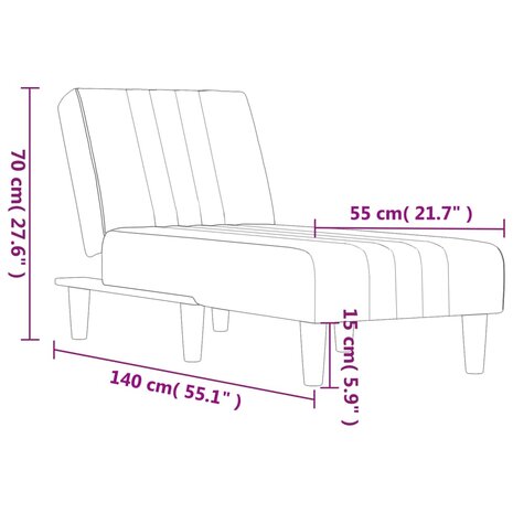 Chaise longue stof zwart 9