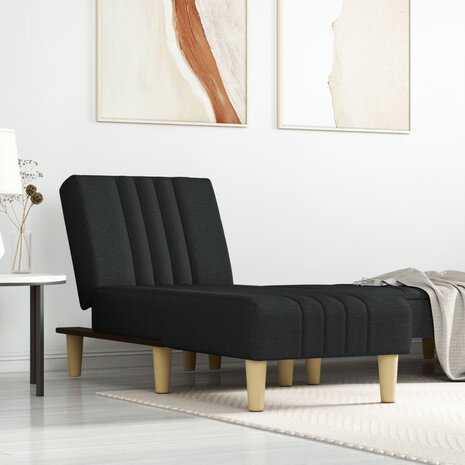 Chaise longue stof zwart 1