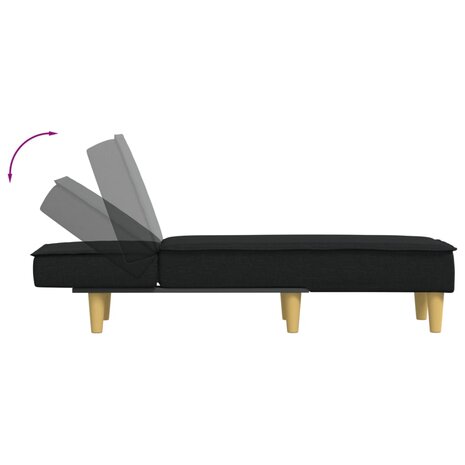 Chaise longue stof zwart 6