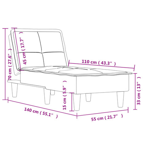 Chaise longue stof donkergrijs 10