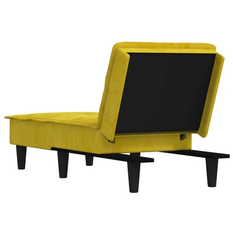 Chaise longue fluweel geel 5