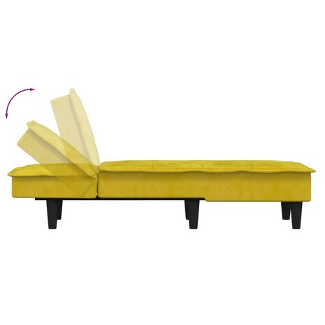 Chaise longue fluweel geel 6