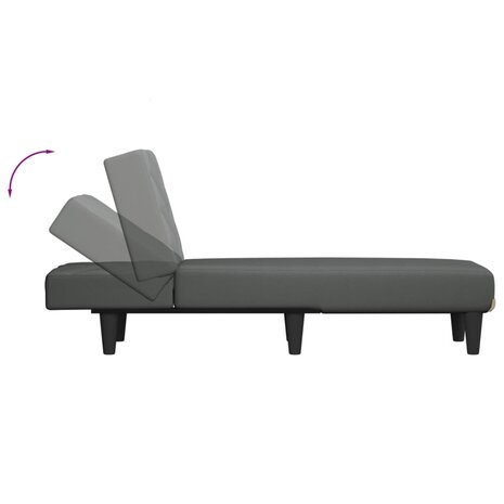 Chaise longue stof donkergrijs 6