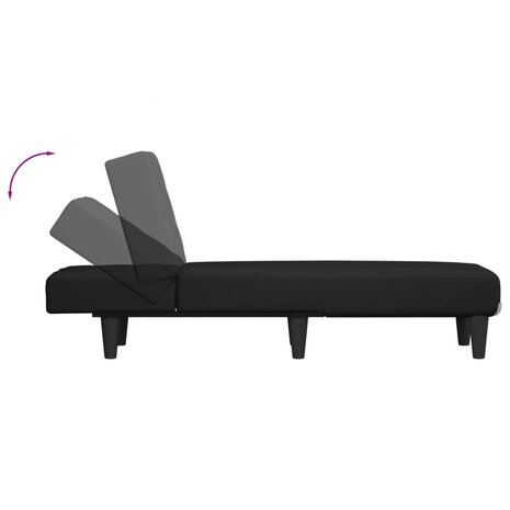 Chaise longue stof zwart 6