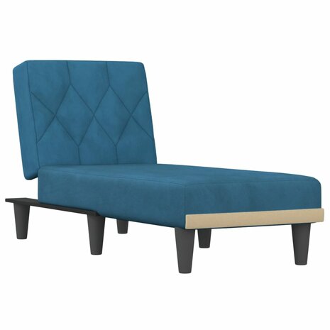 Chaise longue fluweel blauw 2